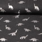 Jersey - Dinosaures Impr. sur film Anthracite Argent Teinté dans la masse