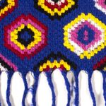 Tissu pour manteau - Laine Motif abstrait Tricot à franges Bleu cobalt