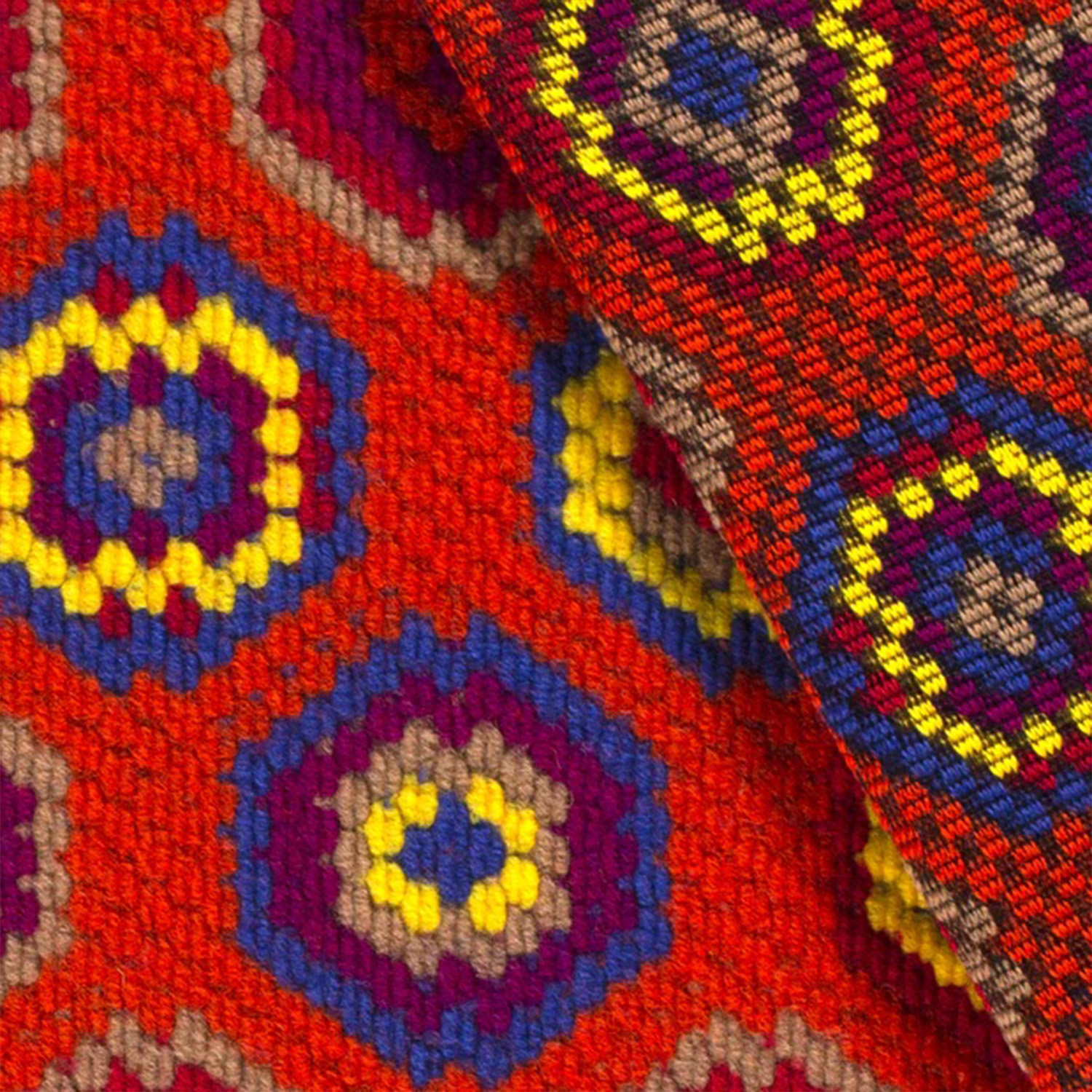 Tissu pour manteau - Laine Motif abstrait Tricot à franges Orange-1 Tissu pour manteau - Laine Motif abstrait Tricot à franges Orange-1
