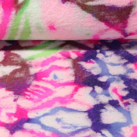 Tissu pour manteau - Batik Rose Multicolore Brossé