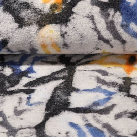 Tissu pour manteau - Batik Jaune Multicolore Brossé