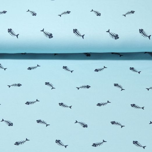 Jersey Sanetta - Arêtes de poissons Bleu clair Teinté dans la masse
