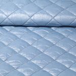 Tissu de veste matelassé - Losanges Bleu clair 65mm Ouaté