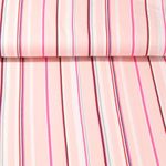 Jersey Sanetta - Mélange de rayures verticales Rose