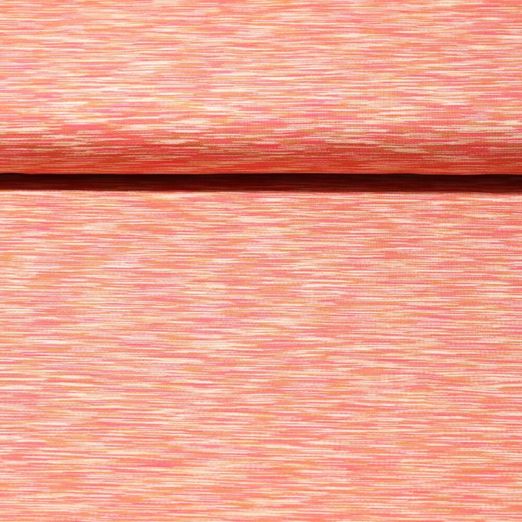 Sommersweat - French Terry Geflammt Orange Schlingenstruktur