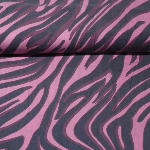 Lyocell - Motif zèbre Mauve