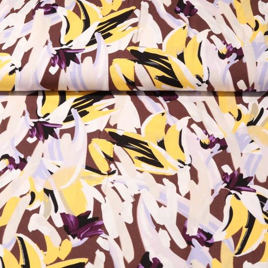 Viscose - Rayures colorées Brun
