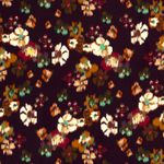 Viscose - satijn met digitale bloemenprint Bordeaux Viscose - satijn met digitale bloemenprint Bordeaux