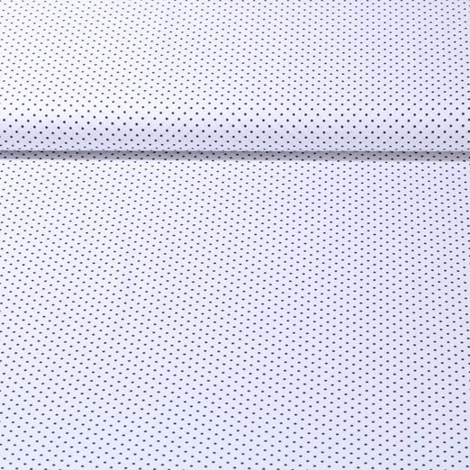 Popeline de coton Bonnie - Pois Blanc Bleu marine foncé
