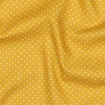 Bomullspoplin - Prickar Ockra Vit
