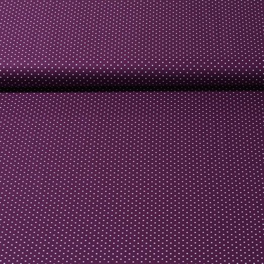 Popeline de coton Bonnie - Pois Violet Blanc