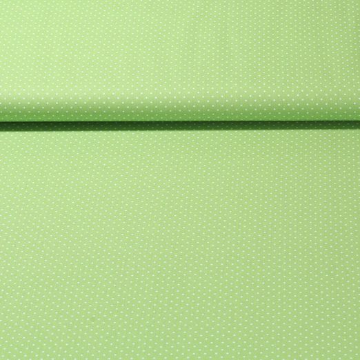 Popeline de coton Bonnie - Pois Lime Blanc