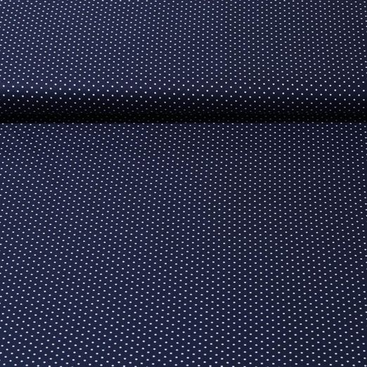 Popeline de coton Bonnie - Pois Bleu marine foncé Blanc