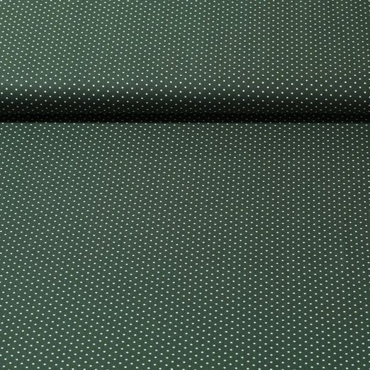 Popeline de coton Bonnie - Pois Vert foncé Blanc