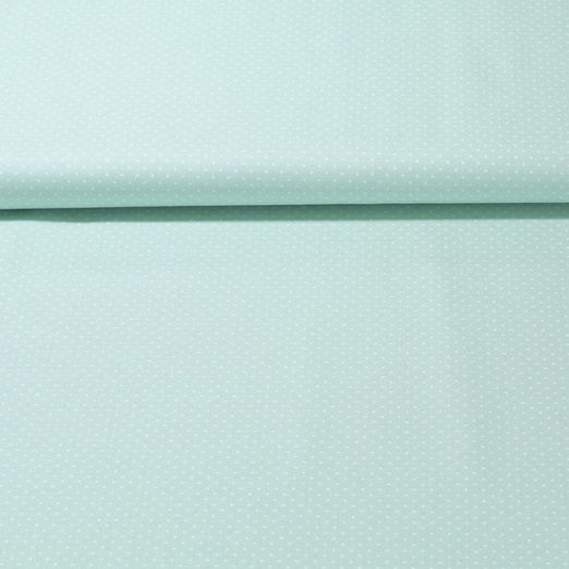 Popeline de coton Bonnie - Pois Vert menthe Blanc