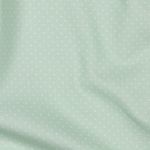 Bomullspoplin - Prickar Mint Vit