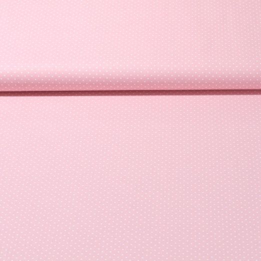 Popeline de coton Bonnie - Pois Rose Blanc