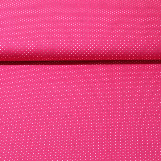 Baumwolle Popeline Bonnie - Punkte Pink Weiß