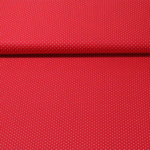 Popeline de coton Bonnie - Pois Rouge Blanc