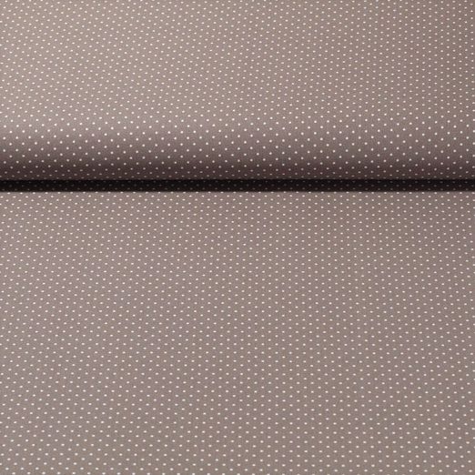 Popeline de coton Bonnie - Pois Taupe Blanc
