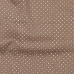 Bomullspoplin - Prickar Taupe Vit
