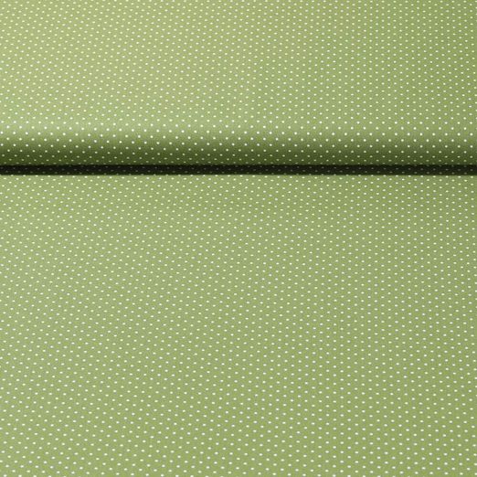 Popeline de coton Bonnie - Pois Vert Blanc
