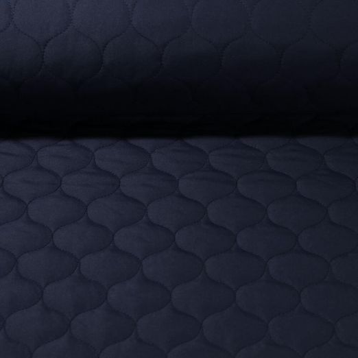 Gesteppter Jackenstoff Ivo - Navy Wattiert Doubleface