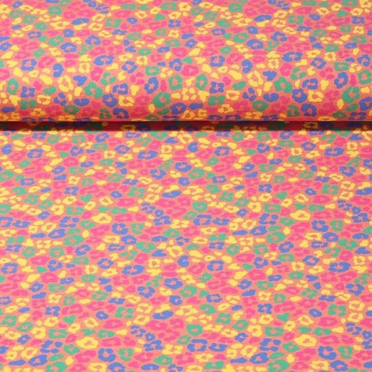 Jersey - Motif léopard multicolore Mélange orange Teinté dans la masse