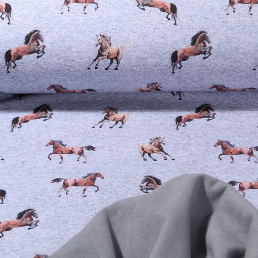 Softshell - Impression numérique Chevaux Mélange gris