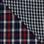 Katoen Mousseline - Double Gauze Doubleface Ruit Blauw Rood Katoen Mousseline - Double Gauze Doubleface Ruit Blauw Rood