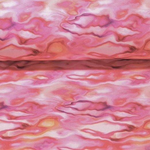 Sweat - Impression numérique Vagues de couleur Rose Brossé