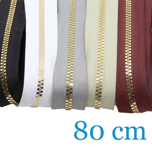 DORÉ - Fermeture éclair métallisées pour vestes séparables 80cm - 5 pc DORÉ - Fermeture éclair métallisées pour vestes séparables 80cm - 5 pc