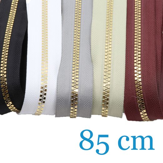 GOLD Metallisierter Jackenreißverschlüsse teilbar 85cm - 5er Set