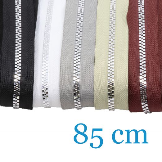 SILBER Metallisierter Jackenreißverschlüsse teilbar 85cm - 5er Set SILBER Metallisierter Jackenreißverschlüsse teilbar 85cm - 5er Set