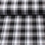 Tissus pour pantalons - Bengaline Carreaux Noir Brun