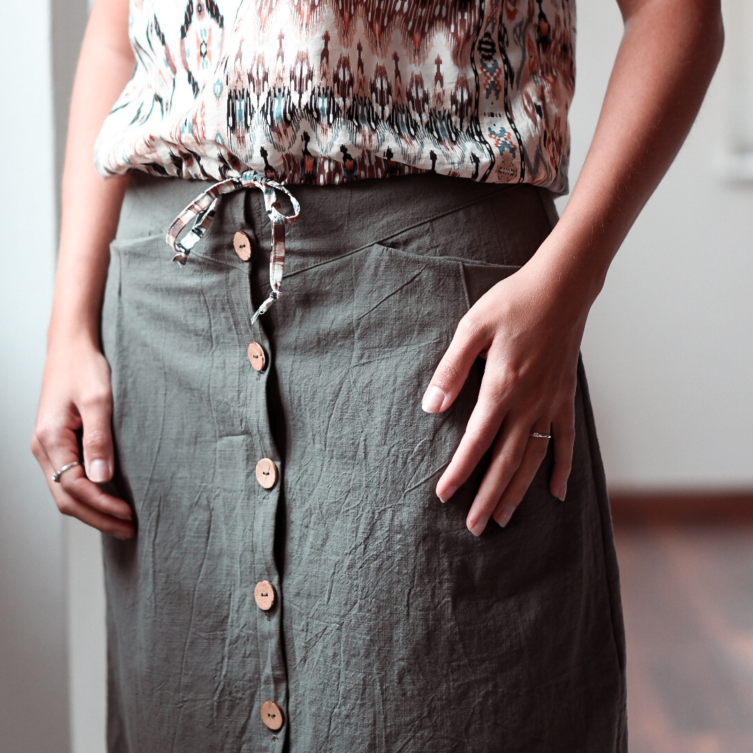 Baumwolle Vintage Henriette - Olive-1 Baumwolle Vintage Henriette - Olive-1