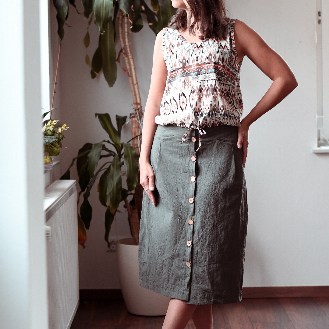 Baumwolle Vintage Henriette - Olive-2 Baumwolle Vintage Henriette - Olive-2