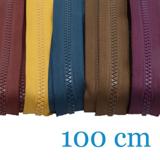 Jackenreißverschlüsse teilbar 100cm - 5er Set