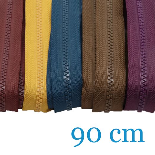 Jackenreißverschlüsse teilbar 90cm - 5er Set