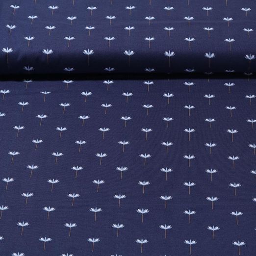 Coton Gütermann - Collection brillante Fleurs Bleu marine