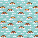 Zomersweat - French Terry Wolkje en Regenboog Mint Lussenstructuur Zomersweat - French Terry Wolkje en Regenboog Mint Lussenstructuur