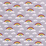Zomersweat - French Terry Wolk en Regenboog Grijs Lusstructuur Zomersweat - French Terry Wolk en Regenboog Grijs Lusstructuur