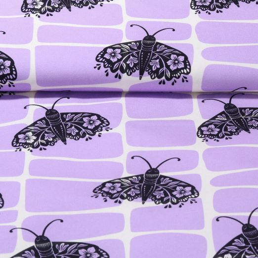 Toile bio - Hamburger Liebe Imp. num. Pretty & Pure Papillon de nuit Lilas
