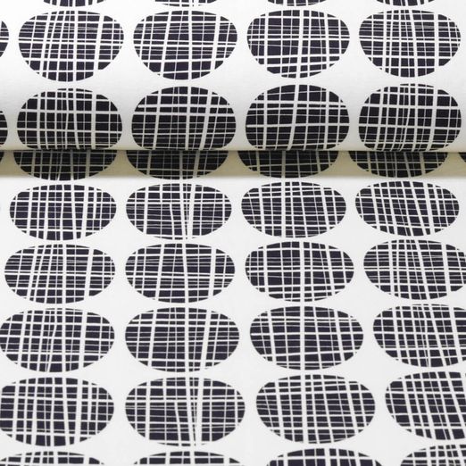 Sweat - Hamburger Liebe Digitaldruck Pretty & Pure Circles Ecru Schwarz