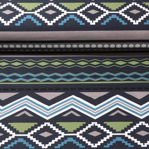 Sweat d'été - French Terry Ikat Bleu Structure bouclée