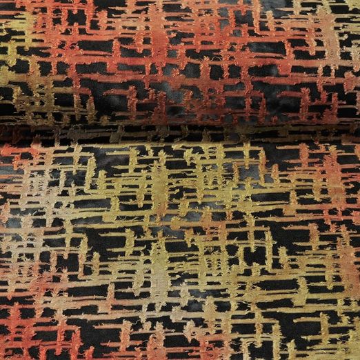Jersey viscose - Jacquard Aspect usé Geo Rouille