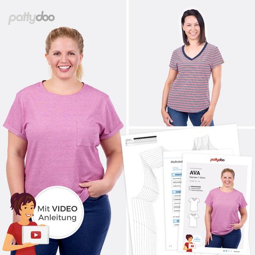 T-Shirt - Ava - Papier-Schnittmuster