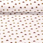 Mousseline de coton - Grands arcs Ecru Jaune Structure lisse
