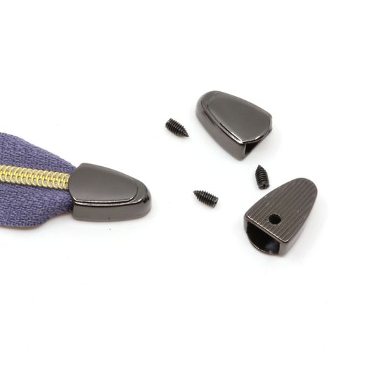 Embout de fermeture éclair triangulaire - Métal foncé - 4 pièces Embout de fermeture éclair triangulaire - Métal foncé - 4 pièces