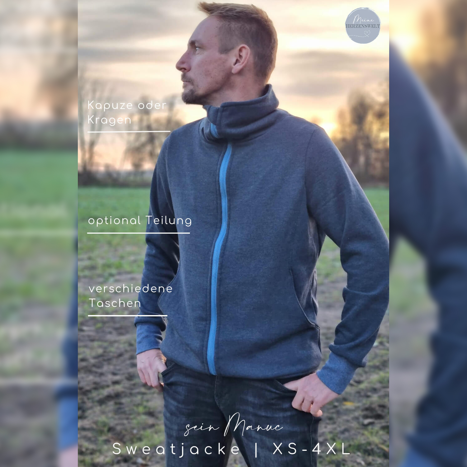 Sweatjacke - sein Manuc - Schnittmuster eBook-3 Sweatjacke - sein Manuc - Schnittmuster eBook-3